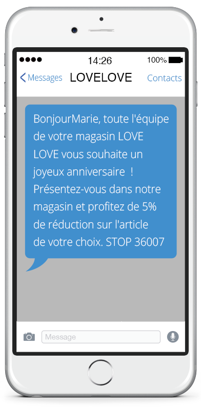 8. SMS anniversaire : SMS Events