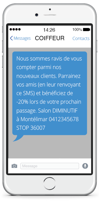 7. SMS de bienvenue