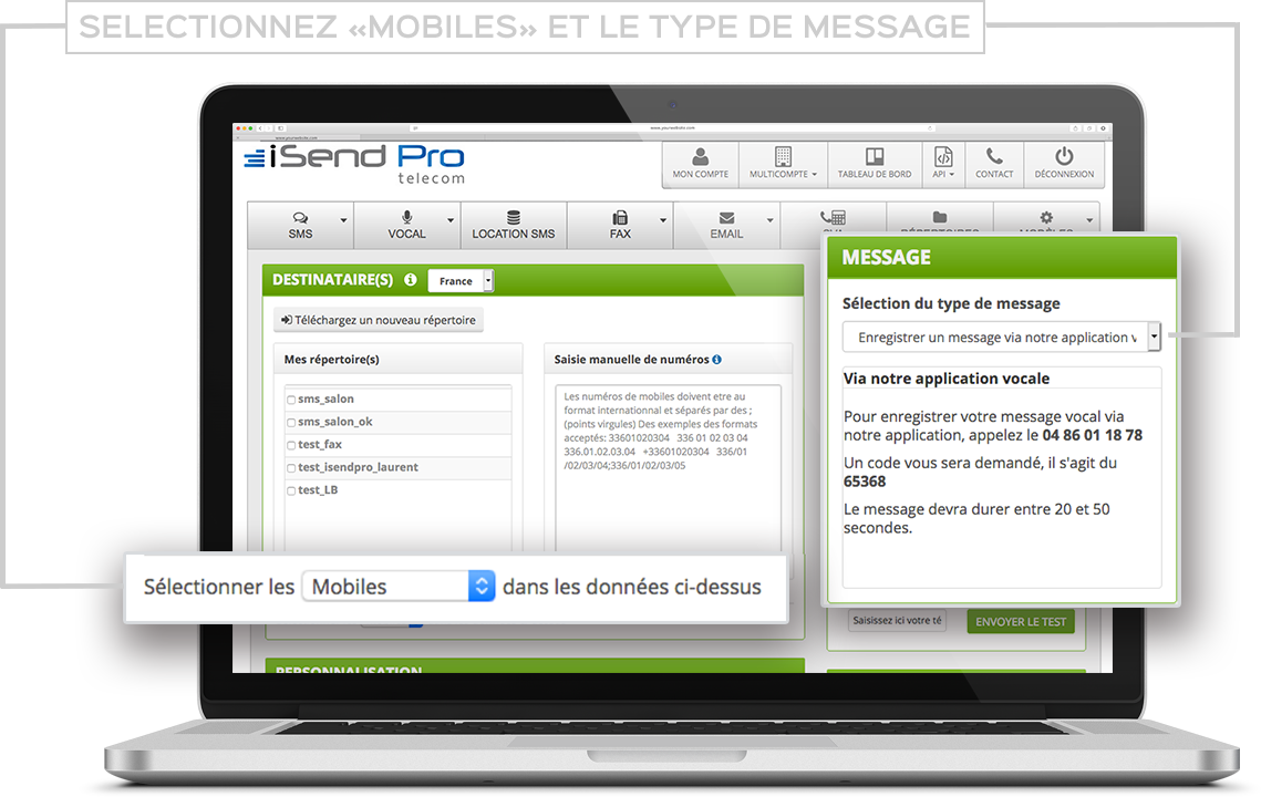 Fonctionnalité SMS iSendPro telecom : SMS 2.0 - Enrichissez vos SMS en y incluant un lien vers un site Web avec du contenu multimédia (texte, images, vidéo, formulaire de contact, carte à gratter…).