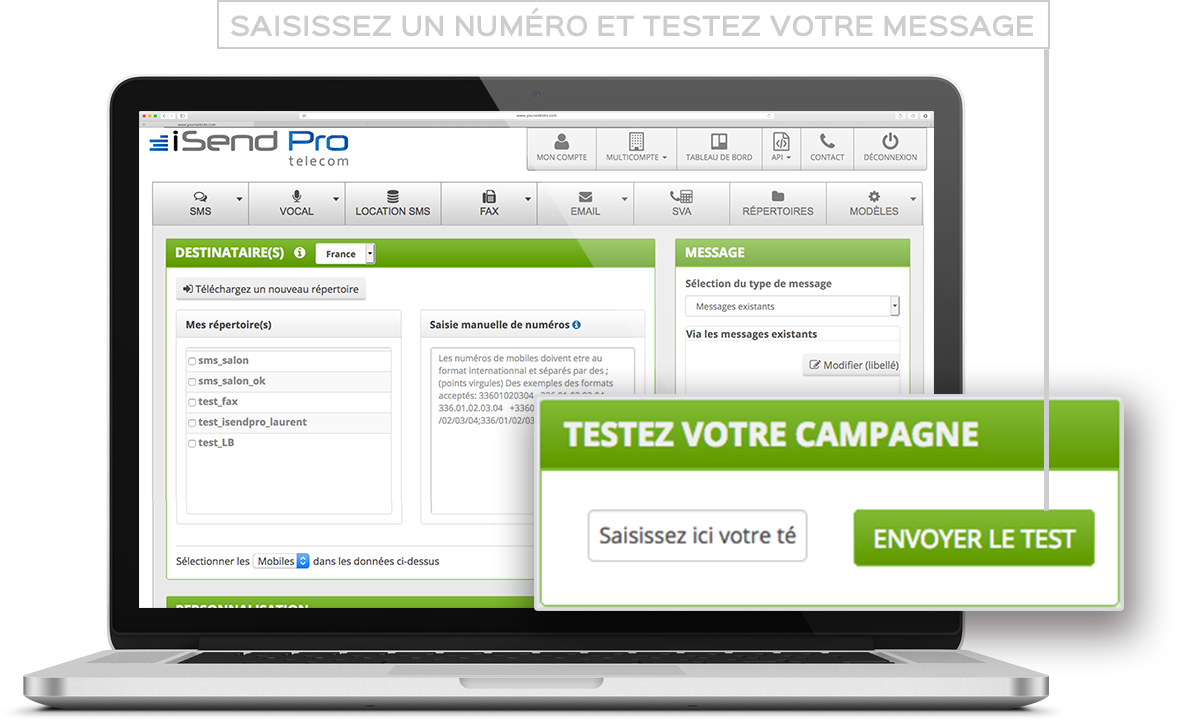 Fonctionnalité SMS iSendPro telecom : SMS 2.0 - Enrichissez vos SMS en y incluant un lien vers un site Web avec du contenu multimédia (texte, images, vidéo, formulaire de contact, carte à gratter…).